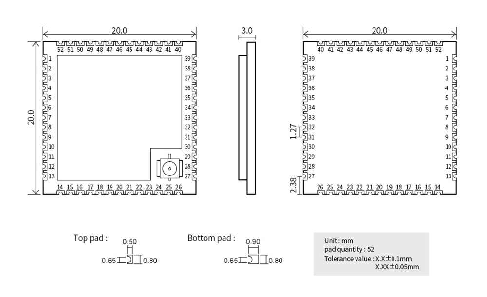 引脚 E51-900NW16S(NR) 引脚 E51-900NW16S(NR)