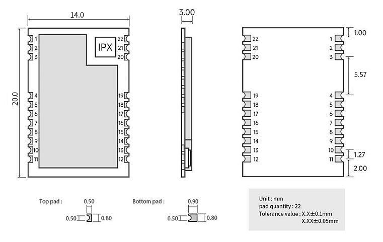 引脚定义 E290-400M20S(3029) 引脚定义 E290-400M20S(3029)