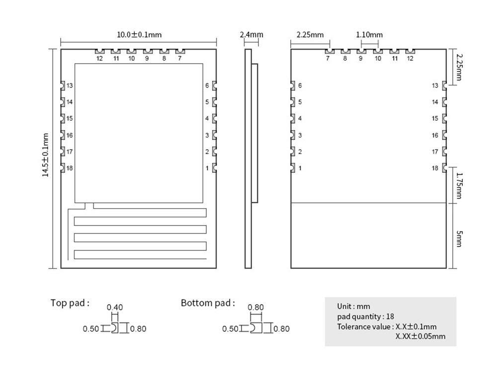 引脚BT52-V5.3 引脚BT52-V5.3