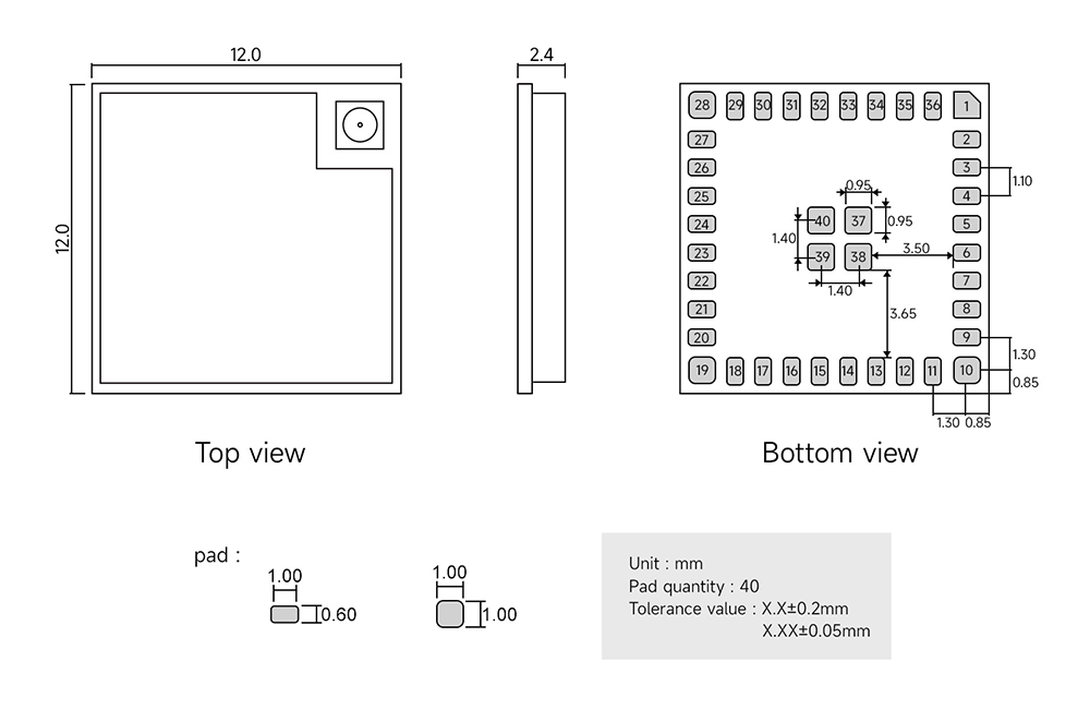 引脚 E76-2G4M10S1AX