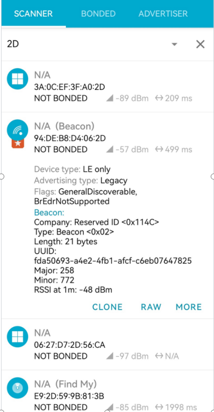 E104-BT53系列的Beacon与观察者模式5