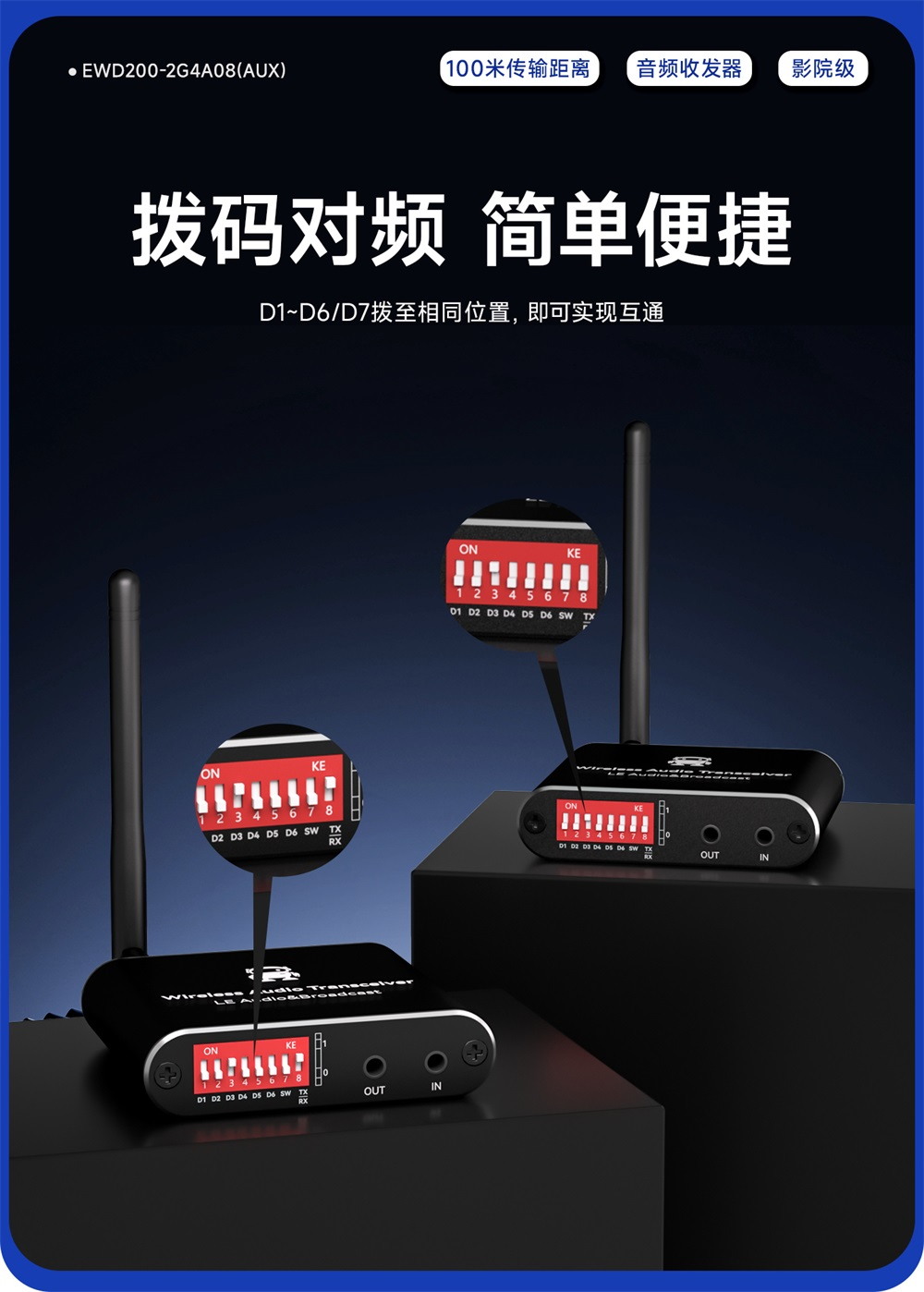 EWD200-2G4A08(AUX) 蓝牙音频无线传输器 (7)