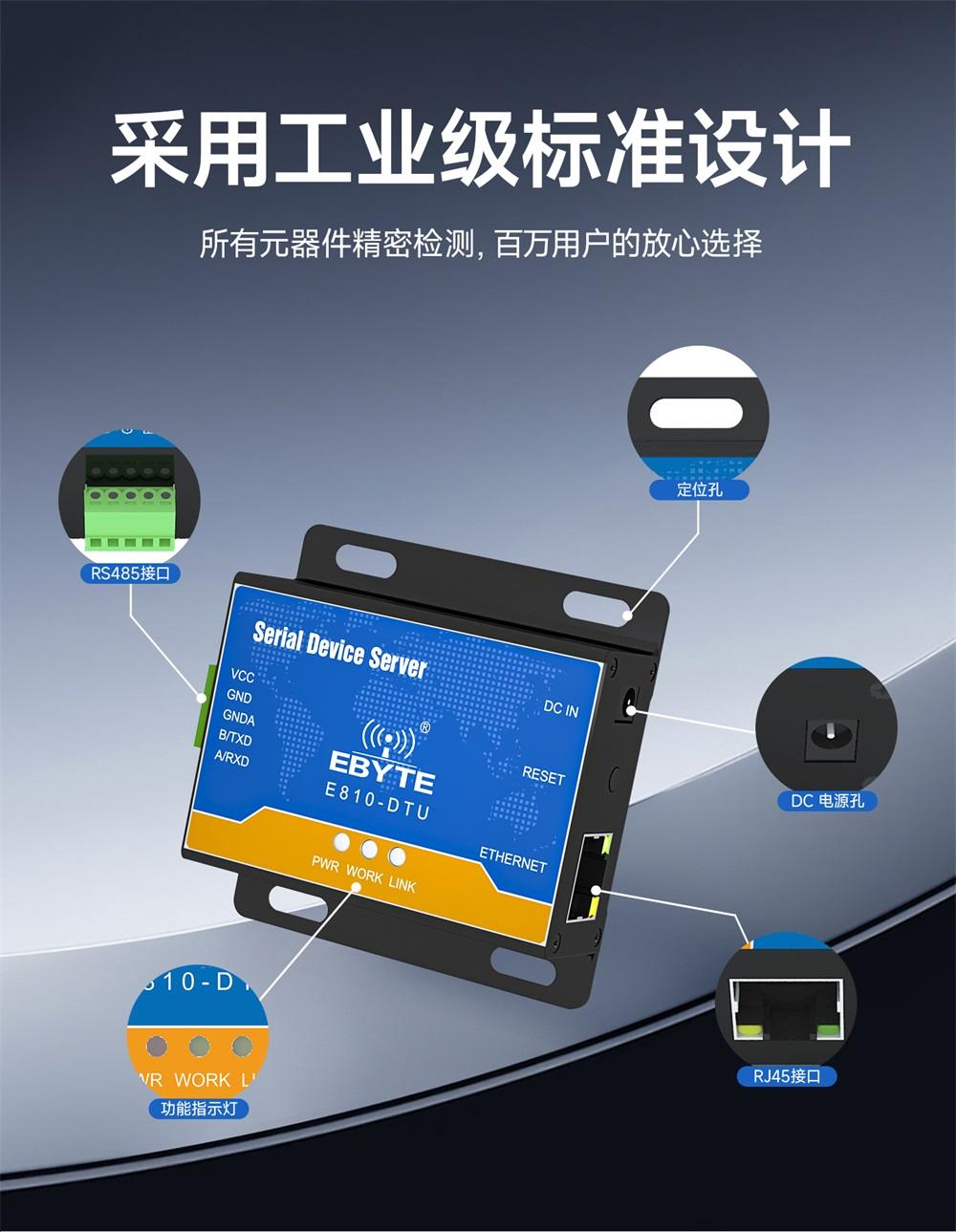 E810-DTU(RS485)-V1.0 RS485转以太网串口服务器 (3)